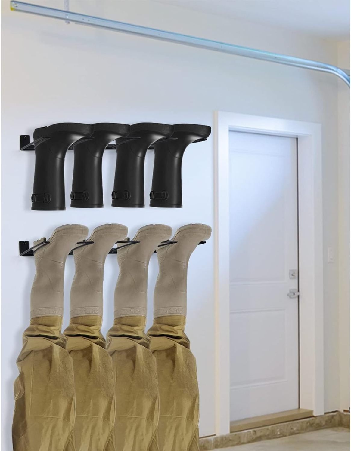 Boot Rack Wader Hanger, 2 Pack Boot Storage Wall Mount Shoe Rack for Boots, Heavy Duty Cowboy Boot Rack Organizer Tall Boots