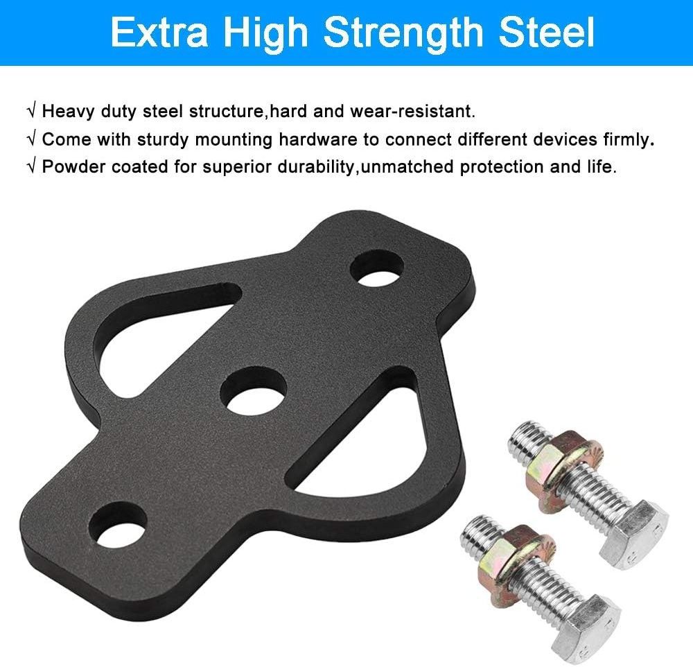 3-Way Trailer Hitch Adapter Steel Hitch Mount with Bolt Lawn Mower Golf Cart Yard Cart Garden Tractor Flat Towing Tow Ball Mount