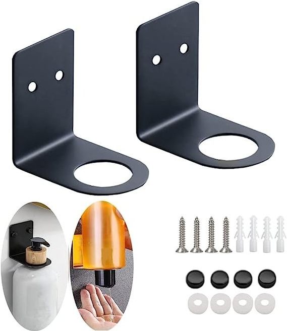 Adhesive Bottle Holder for Soap Dispenser | Drill-Free Shower Bottle Holder | Shampoo Bottle Holder Set of 2