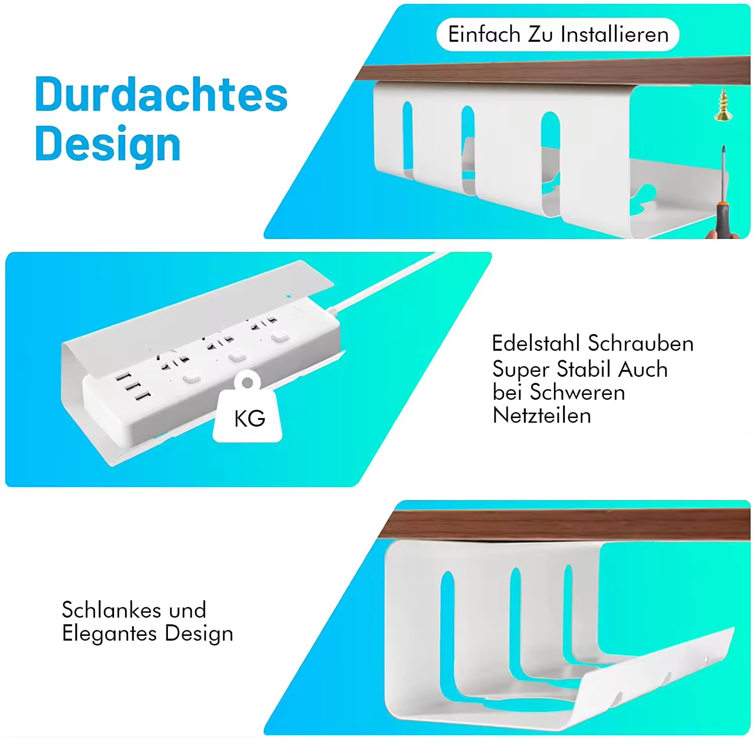 multifuncional cable raceway open slot tray under desk cable management tray mesh storage drawer box