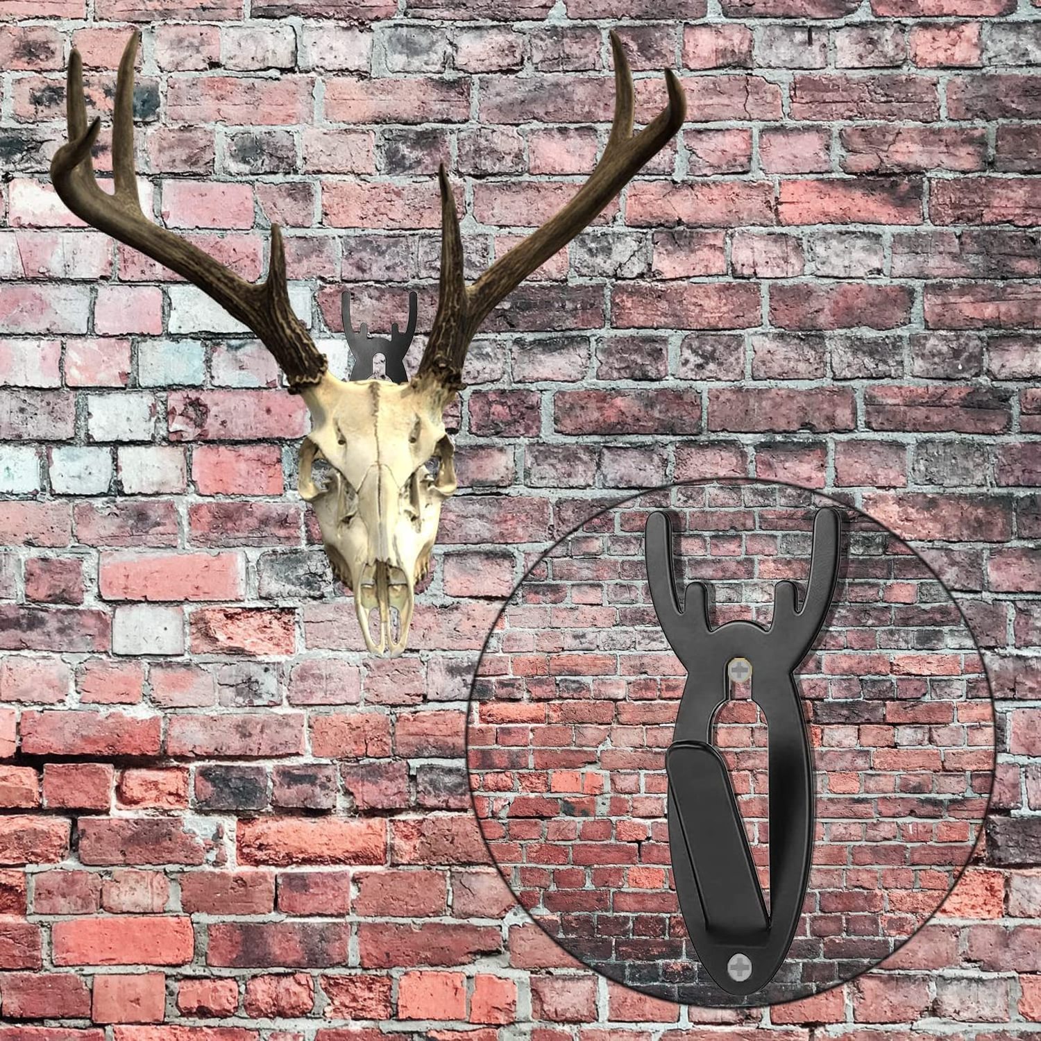 European Mount Skull Hanger Deer Skull Large Hooks Wall Mounting Bracket kit