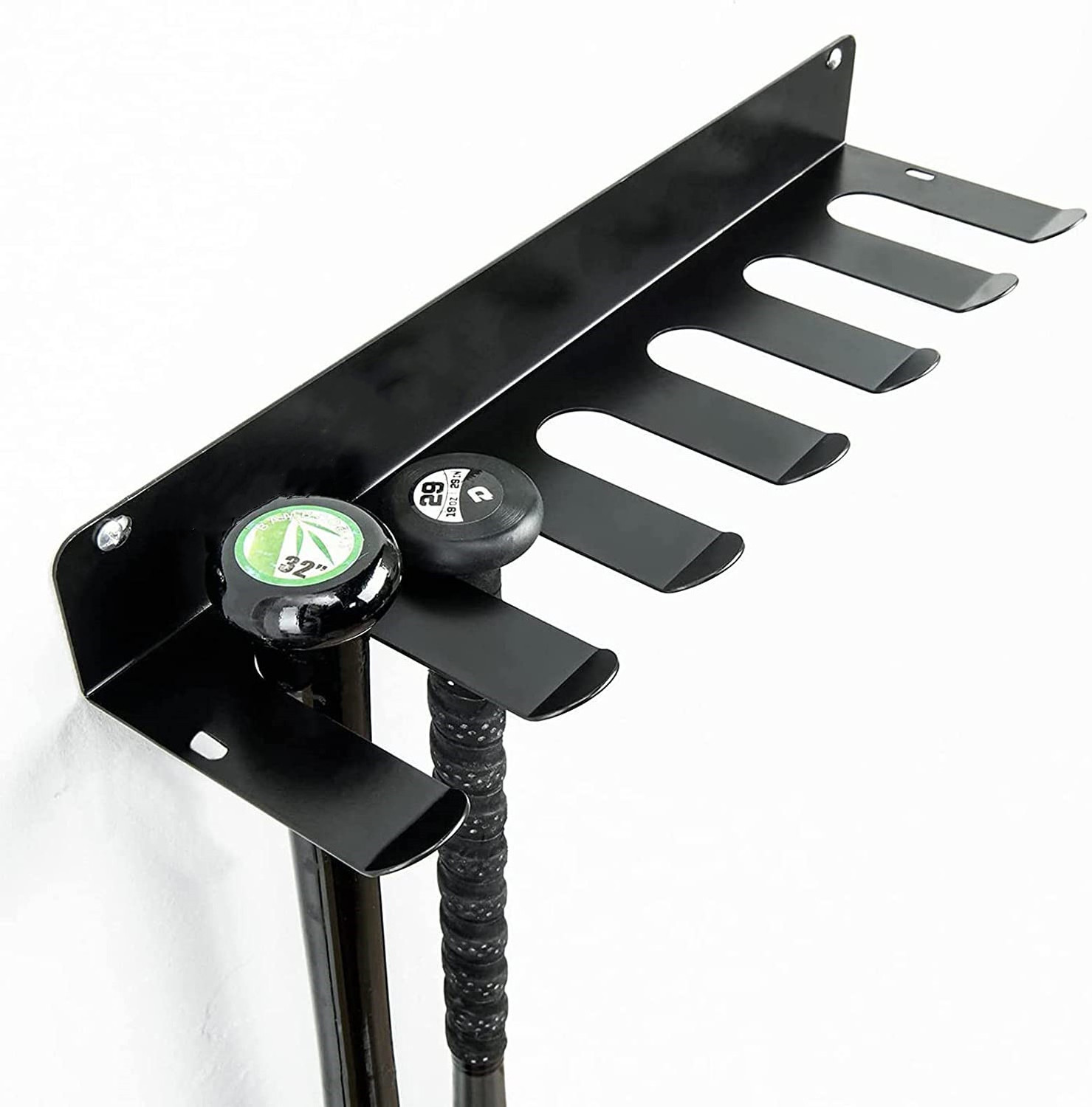 Metal Baseball Bat Rack Holder Holds up to 16 Bats for Wall Mount Sports Equipment Organizer