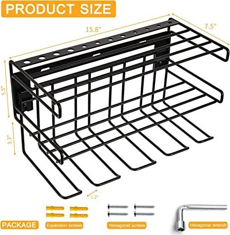 Power Tool Holder Organizer Wall Mount, Heavy Duty Floating Tool Shelf for Workshop Shed Pegboard (2 Pack)