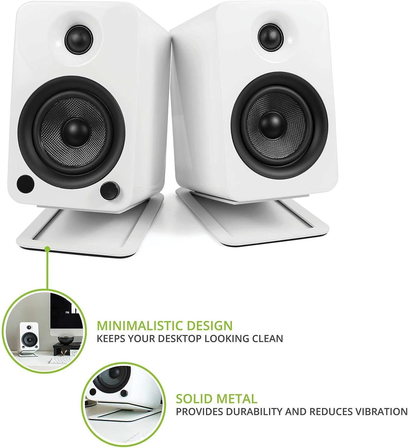 Metal Desktop Speakers Stands Tilted Steel Damping Foam Padding Computer PC Tabletop Monitor Speakers