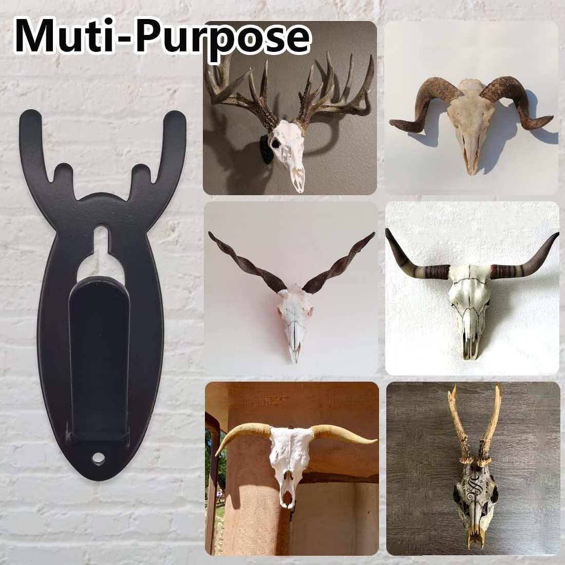 European Mount Skull Hanger Deer Skull Large Hooks Wall Mounting Bracket kit