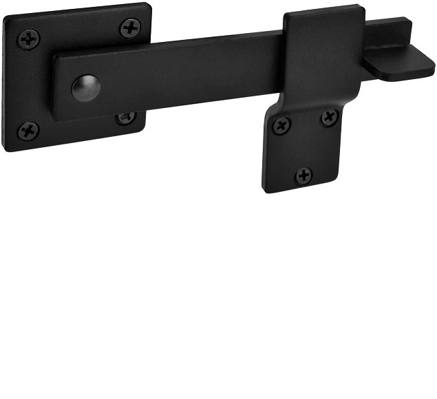 Solid Hardware Farm Door Latches Cast Iron Black Matte Deadbolt for Wooden Fences