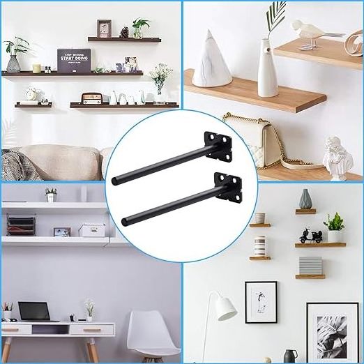 Floating Shelf Brackets, Heavy Duty Shelving for Mantle and Invisible Wall Mounting - for Hidden Shelves with No Visible Hardwar