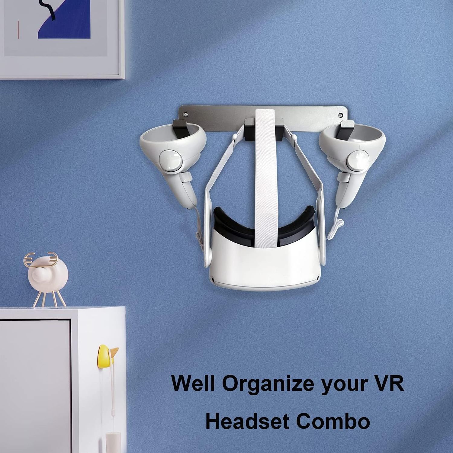 Hanging Wall Mounted Shelves VR Wall Mount Storage Holder VR Headset Stand for Oculus Quest 2 / Rift-S/Vive Pro