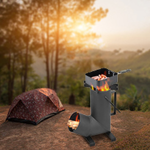 Camping Rocket Stove A Portable Wood Burning Camping Stove with Large Fuel Chamber Best for Outdoor Cooking