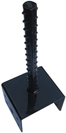 U Shape Fence Post Holder Ground Spike Post Anchor Metal Black Powder Coated