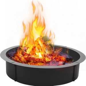 Outdoor Fire Pit Ring 45inch Fire Liner Wood Burning Firepits Campfire Ring Heavy Duty in/Above Ground Metal Fire Ring Kit