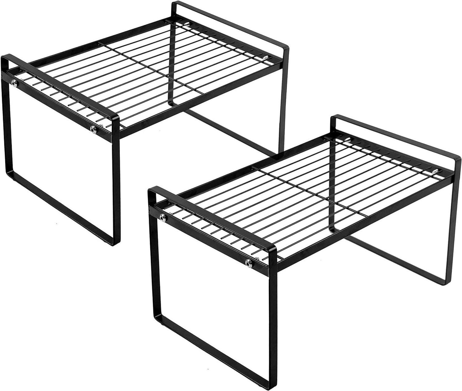 Metal Cabinet Shelves Organizer Set of 2 Kitchen Counter Shelves stackable  Storage Racks for Cabinet Counter Pantry