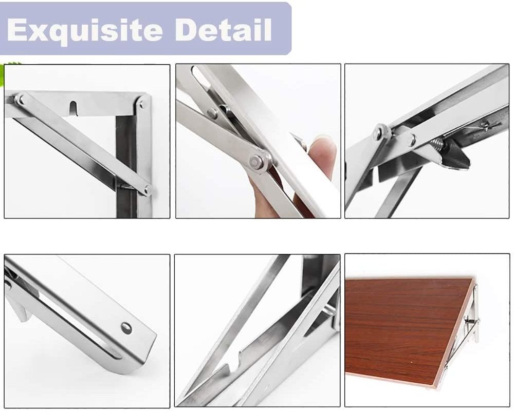 Stainless steel folding l shaped shelf brackets triangle support bracket hinge for table