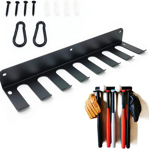 Metal Baseball Bat Rack Holder Holds up to 16 Bats for Wall Mount Sports Equipment Organizer