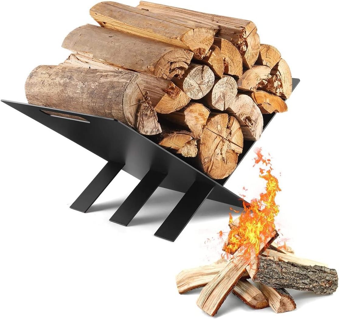 Firewood Rack Indoor, Heavy Duty Log Holder for Outdoor Fireplace Wood Storage