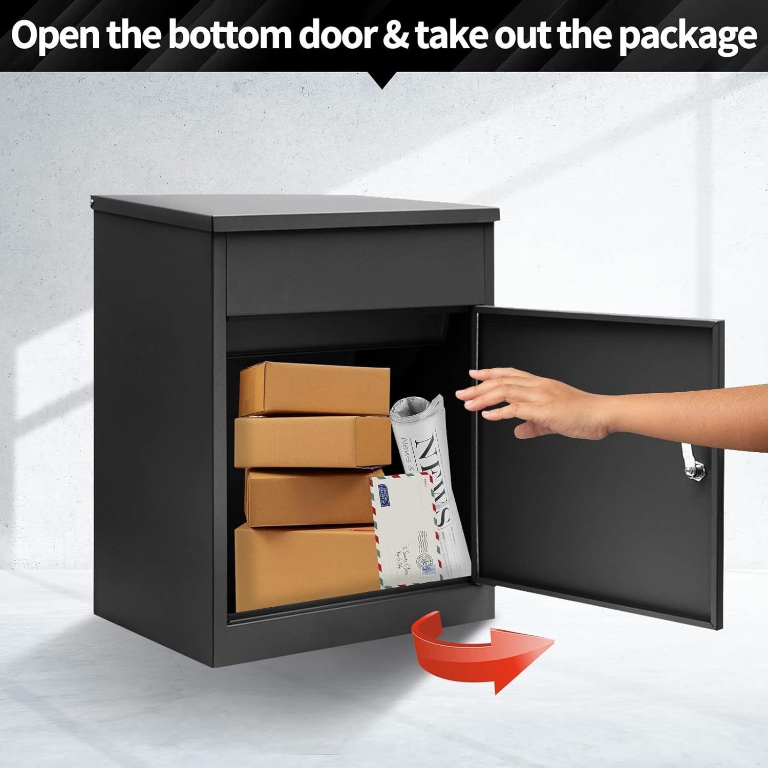 Wall Mounted Lockable Parcel Mailbox Rust-proof Large capacity package delivery box key lockboxes for Outside