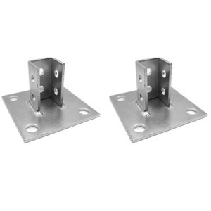 Single Channel Square Post Base Strut Mount Bracket, Corrosion Resistant, Heavy-Duty Support Bracket