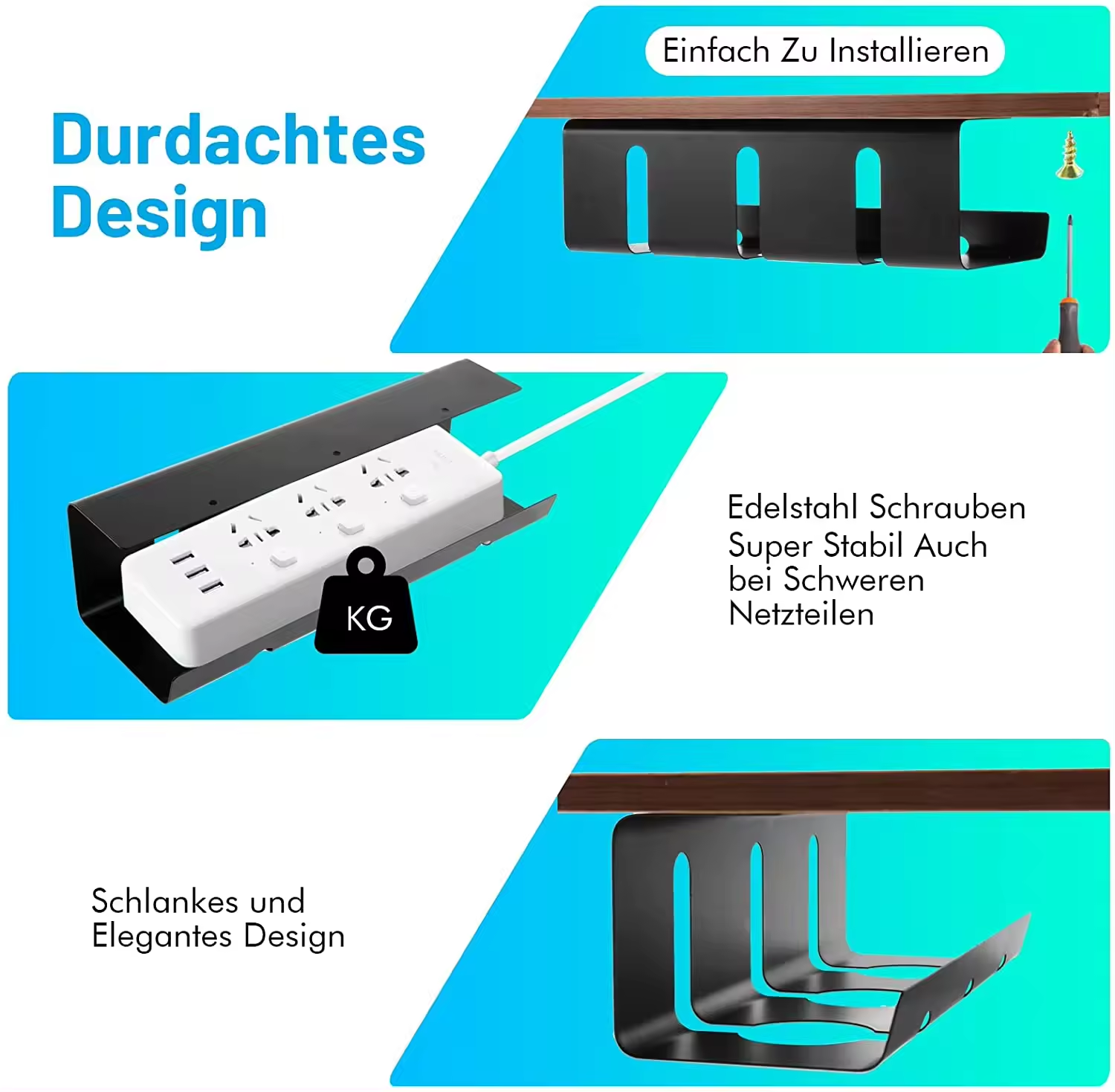 multifuncional cable raceway open slot tray under desk cable management tray mesh storage drawer box