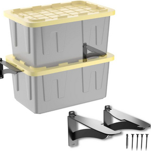 Garage Shed Storage Bins Rack Heavy Duty Steel Wall Mount Bracket Shelves for 27-Gallon Bins