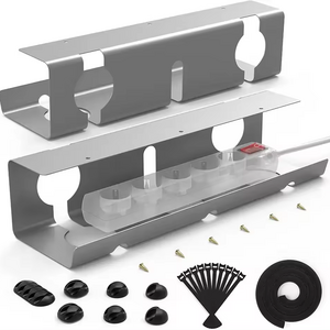 multifuncional cable raceway open slot tray under desk cable management tray mesh storage drawer box