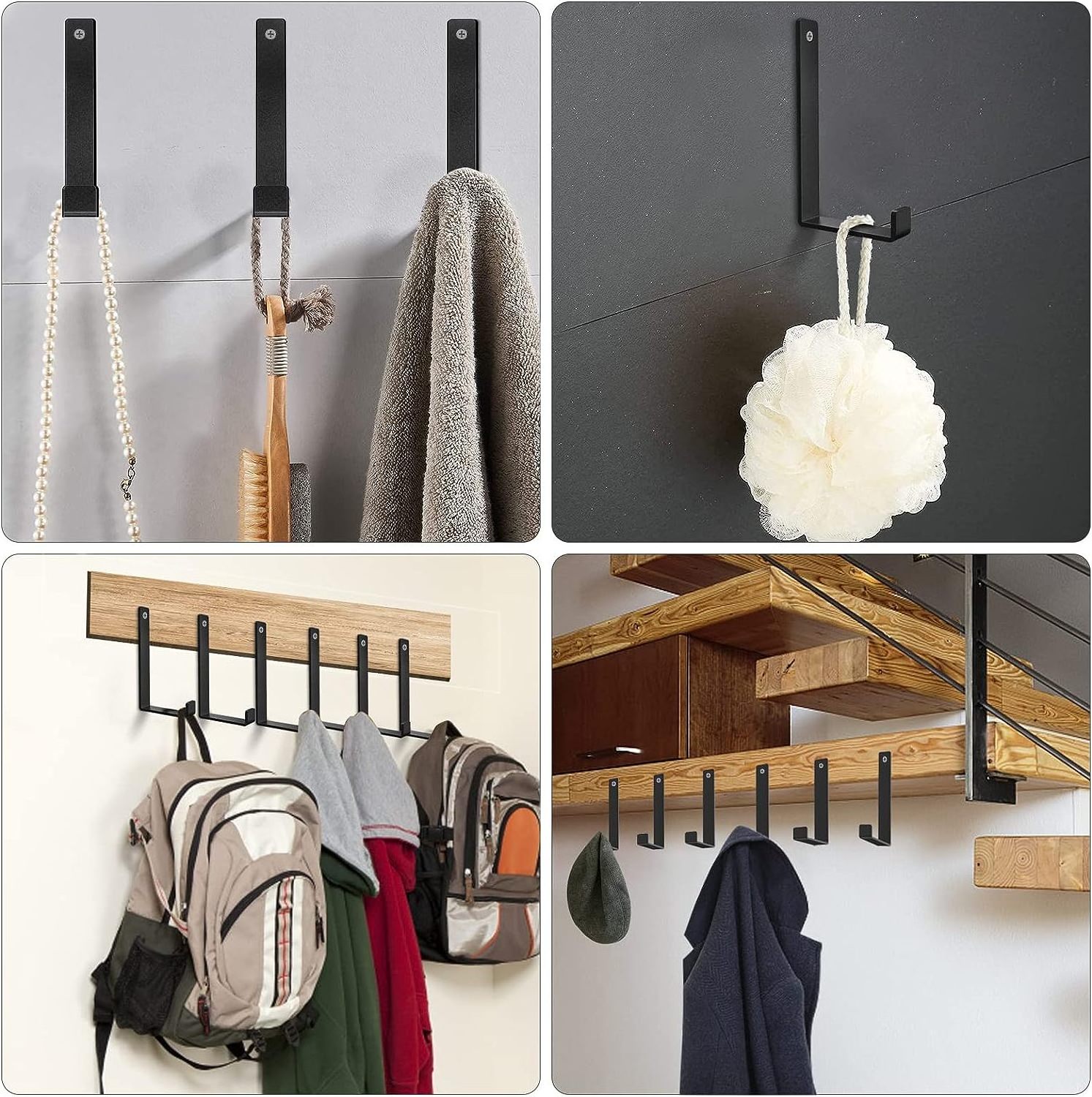 Wall Hooks for Hanging Coat Wall mounted Multifunction Hangers for Towels Purse Backpack Clothes Bag Key Jacket