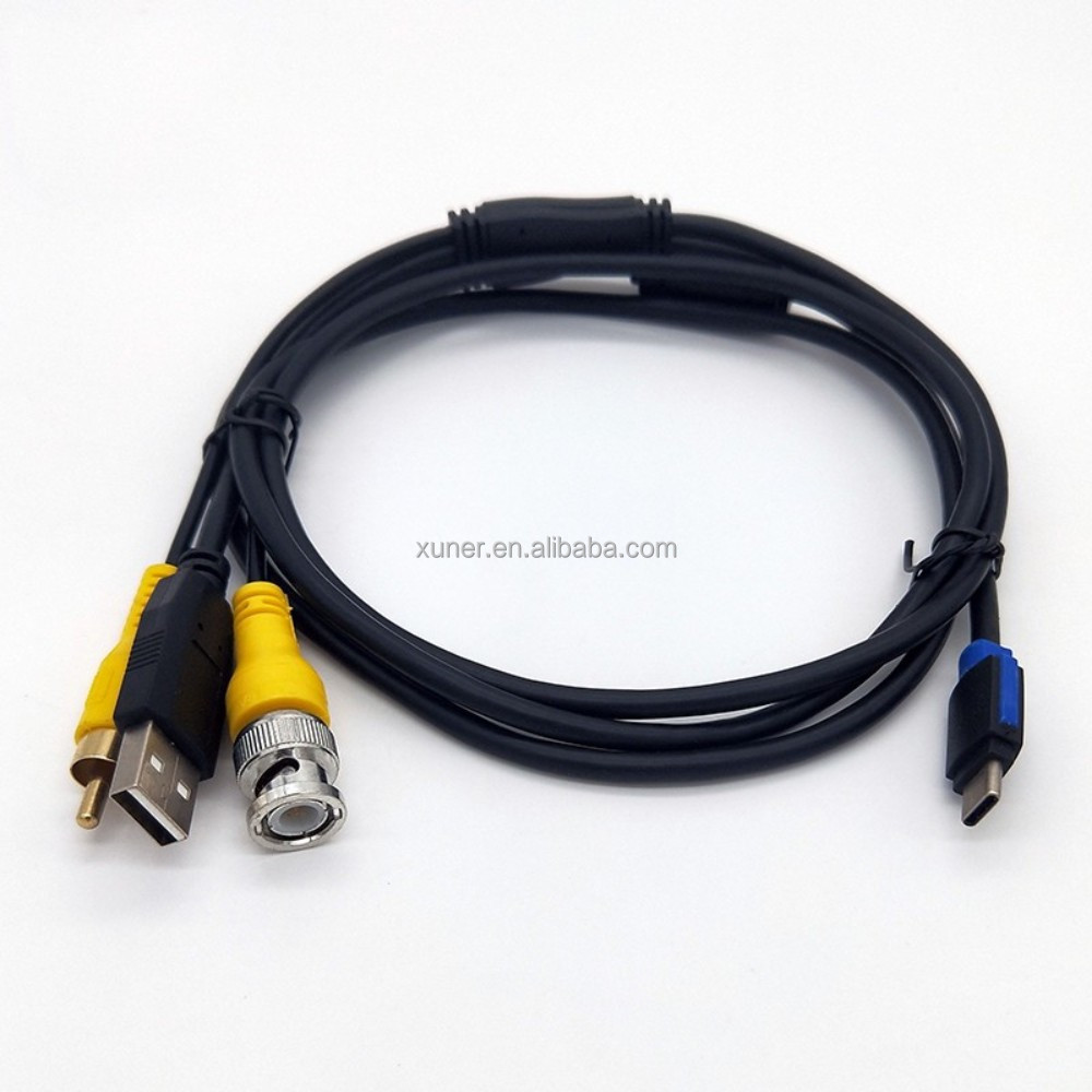 High quality manufacturer custom OEM project cable USB Type-c to BNC RCA connector Adapter cable composite AV   cable