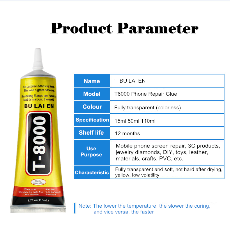 BEST Quality 110ml T-8000 Multi Purpose Industrial Adhesive, Lash/Phone Repair lcd Screen PVC Glue