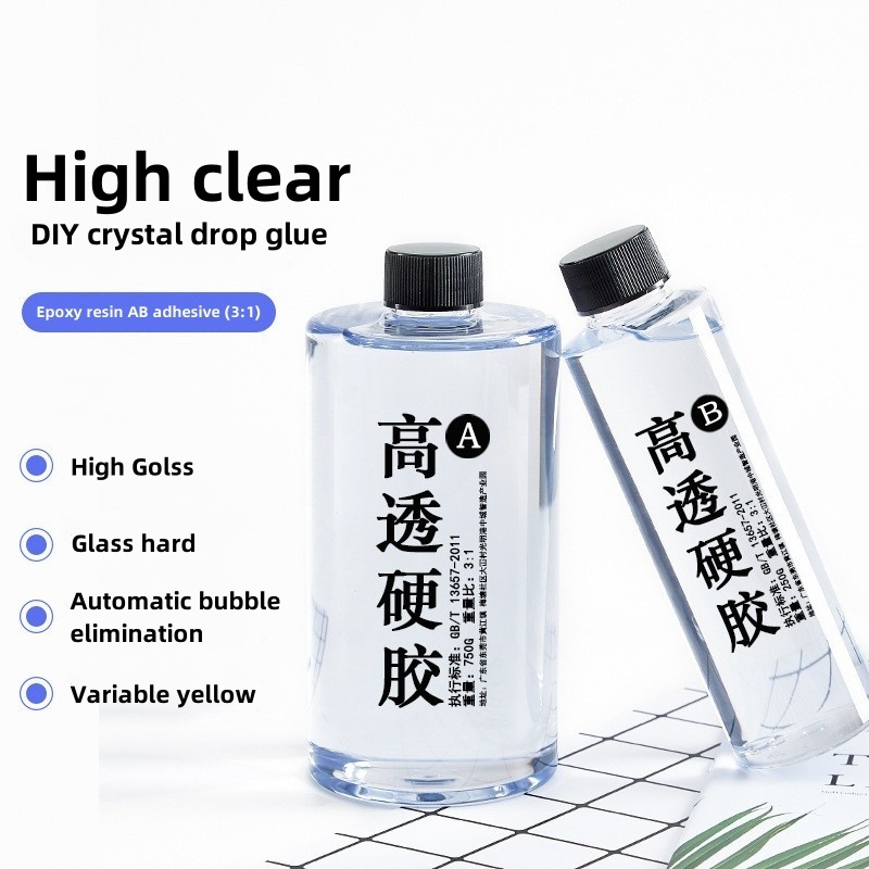 300ml A + 100ml B Epoxy Resin AB Glue 3:1 Quick Drying Glue Crystal Clear  for DIY ashtray Ring bracelet jewelry hard Glue 400ml