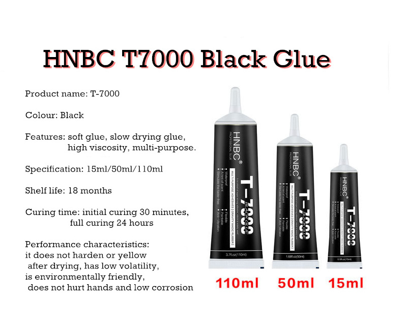 15ml t7000 black Glue Epoxy Resin for mobile phone repair LCD screen Glass Frame Flower Pot Crystal Fabric DIY Rhinestones glue