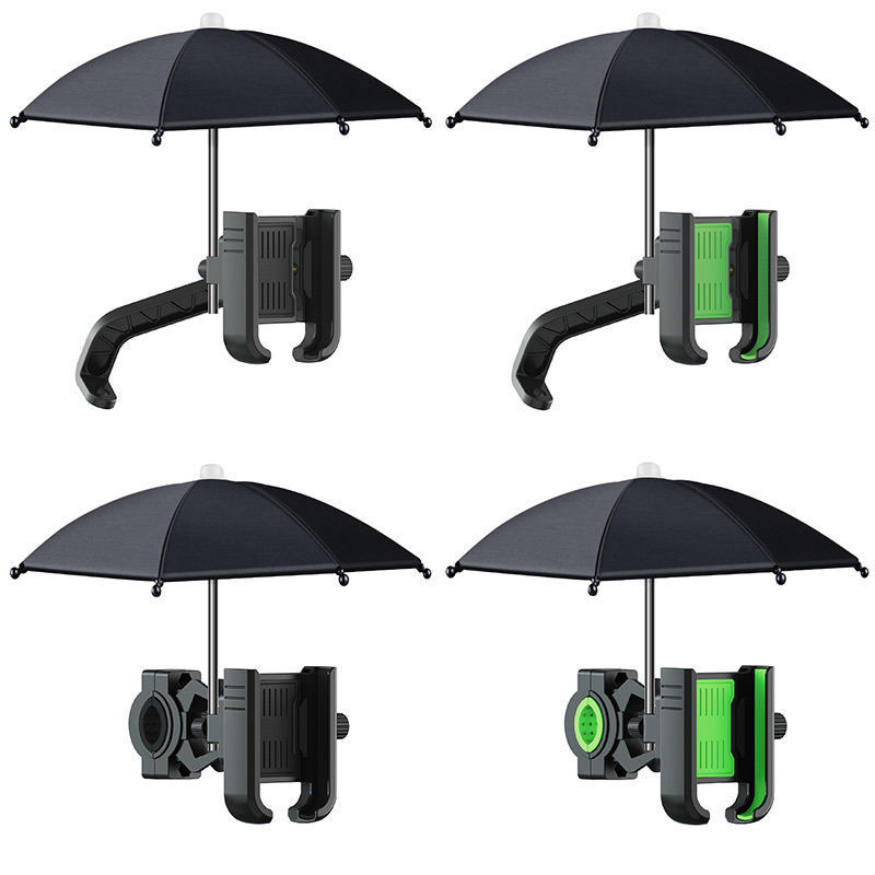 Mini Sunshade Umbrella Parasol Motorcycle Phone Mount Holder Cute Mobile Phone Holder with Sun Umbrella