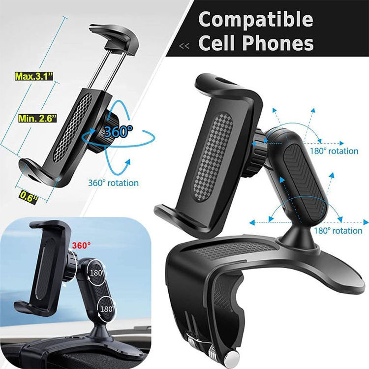 Car Dashboard Sticker Holder Sun Visor Rearview Mirror GPS Mount Anti-skid Dashboard Mobile Phone Holder