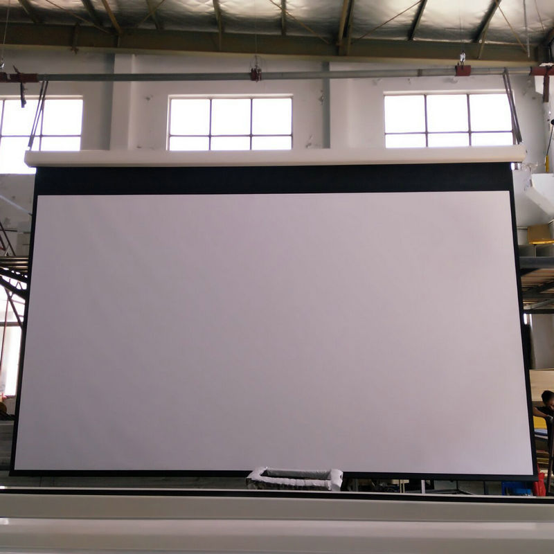 Motorized Projection Screen, Tubular Motor Ceiling Hanging Electric Projector Screen with 1000D Matte White