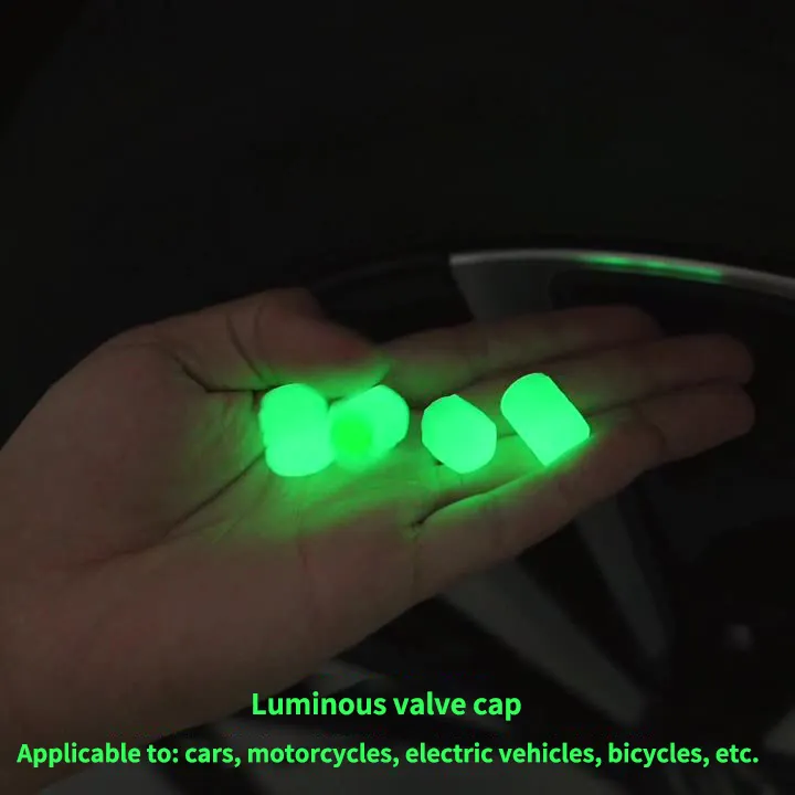 2023 New Design 4pcs Car Tire Valve Cover Luminous Motorcycle Vehicle Valve Luminous Valve Core Cover