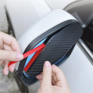 2023 Pair Of 2 Car Rearview Mirror Rain Eyebrow Protector Universal Car Door Window Carbon Fiber  Visor Rain Shield Sun Visor