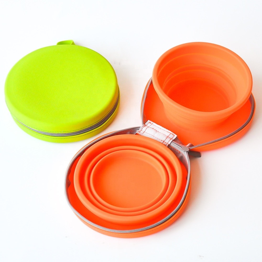 Colorful Folding Portable Dog Feeding Food Water Feeder Bowl Pet Supplies Travel Bowl for Pets