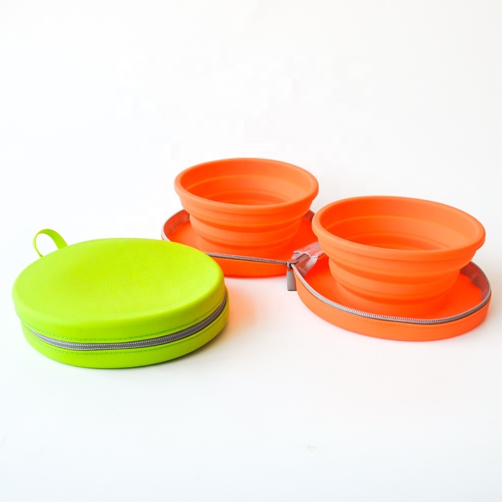 Colorful Folding Portable Dog Feeding Food Water Feeder Bowl Pet Supplies Travel Bowl for Pets