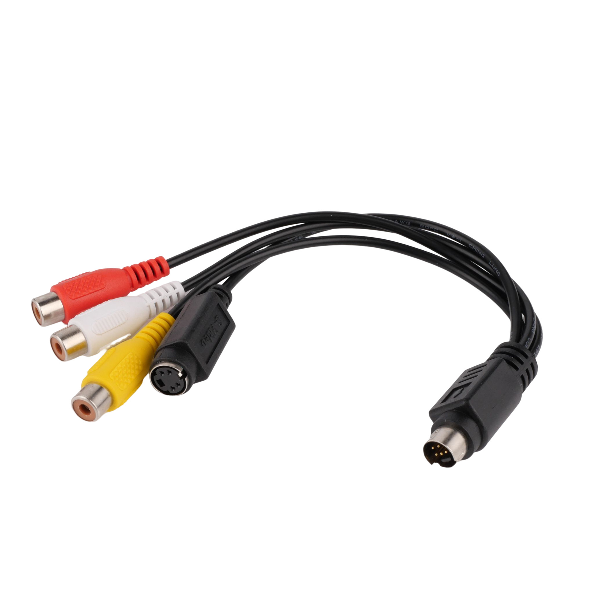 Mini DIN 7 Pin to 3 RCA MALE TO FEMALE audio video Cable