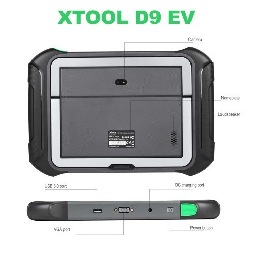 2023 XTOOL D-9EV D9 EV Car Diagnostic tools Electric Car Tesla BYD with Battery Pack Detection Active Test, Topology Mapping  EC