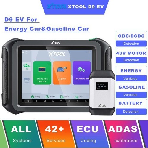 2023 XTOOL D-9EV D9 EV Car Diagnostic tools Electric Car Tesla BYD with Battery Pack Detection Active Test, Topology Mapping  EC