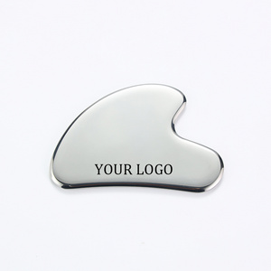 Custom Logo Facial Scraping Body Guasha Massage Tools 304 Stainless Steel Metal Face Gua Sha Board