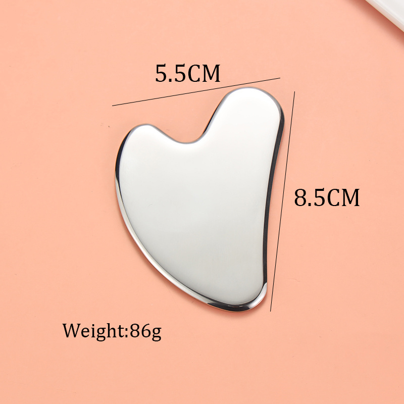 Custom Logo Facial Scraping Body Guasha Massage Tools 304 Stainless Steel Metal Face Gua Sha Board