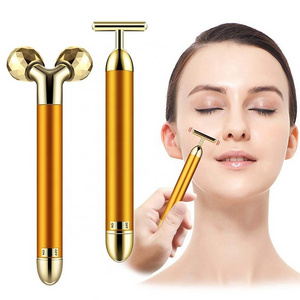 2024 Hot Selling Vibrating Facial Massage Roller Face Sculptor Electric 2 in 1 Energy Beauty Bar For Skin Care