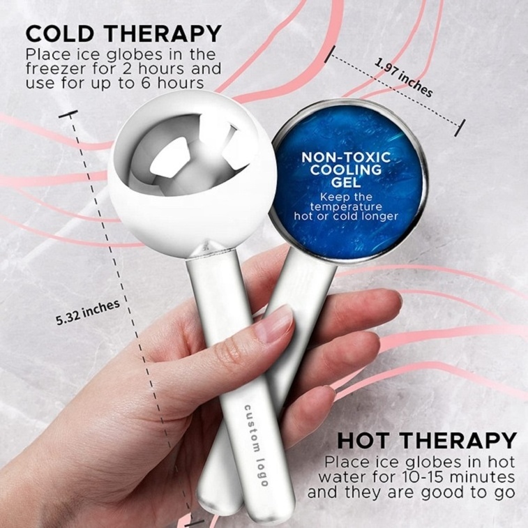 Hot Sale Reusable Beauty Ice Facial Roller Mold Icing Skin Care Tool Stainless Steel Ice Stick Face Ice Globes