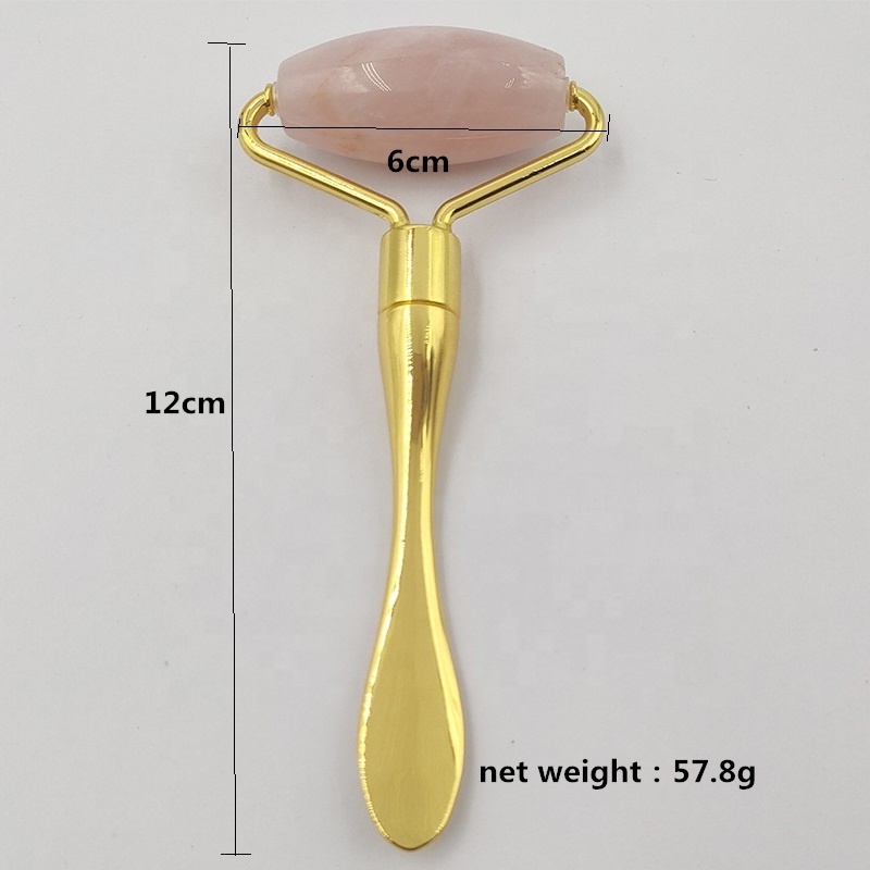 Wholesale Skin Lifting Body Scrapping Pink Quartz Jade Roller Gua Sha Set Face Massage Jade Roller