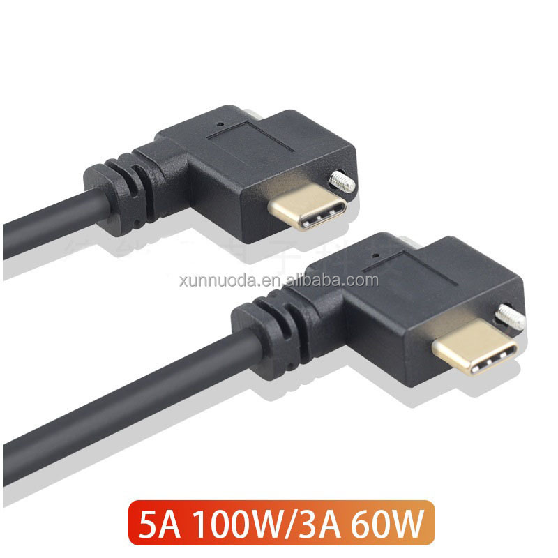 panel mount screw locking usb 3.1 type C cable, straight and angle type