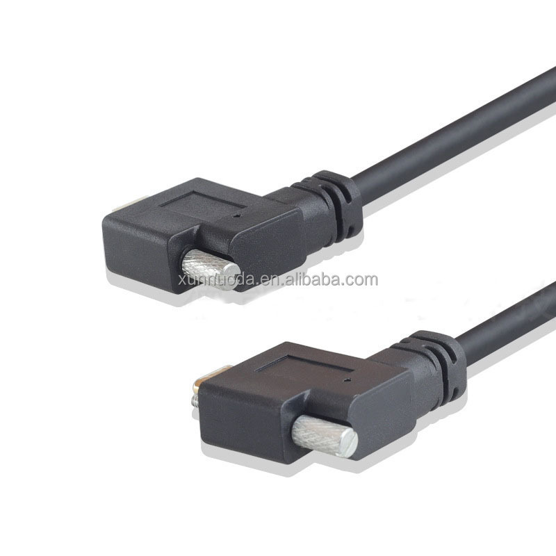 panel mount screw locking usb 3.1 type C cable, straight and angle type