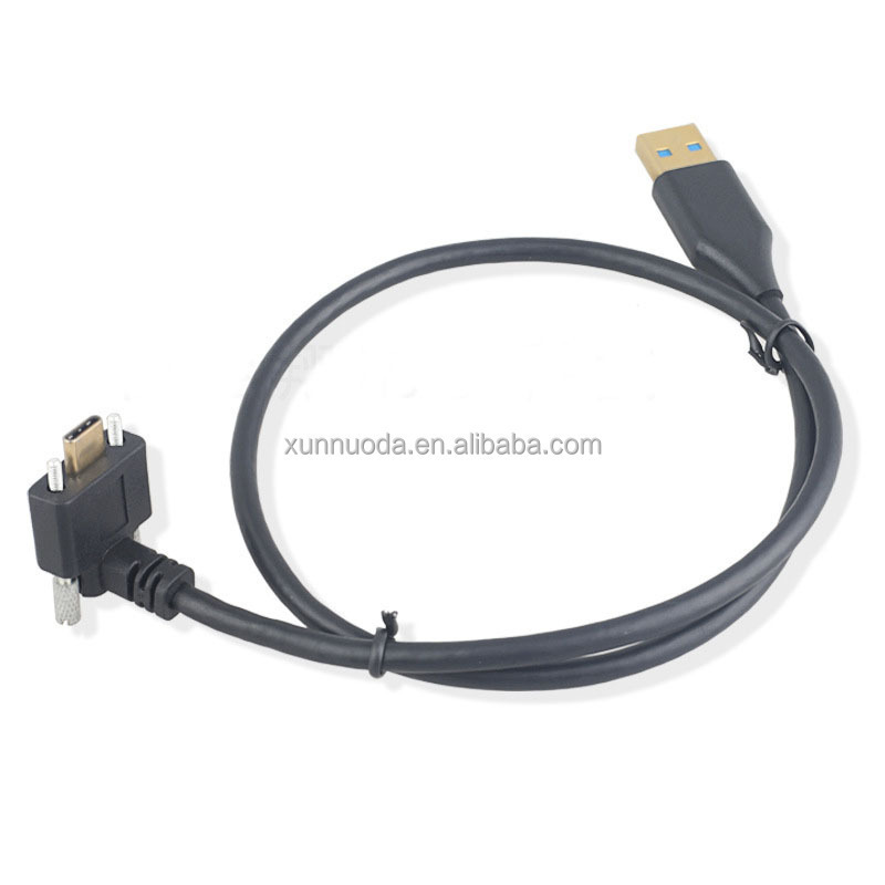 panel mount screw locking usb 3.1 type C cable, straight and angle type