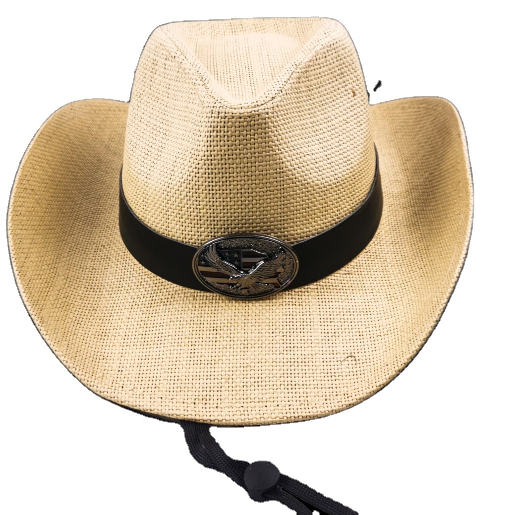 High Quality Classical Plain Shapeable Brim Sombreros Straw Cowboy Hat Direct from factory