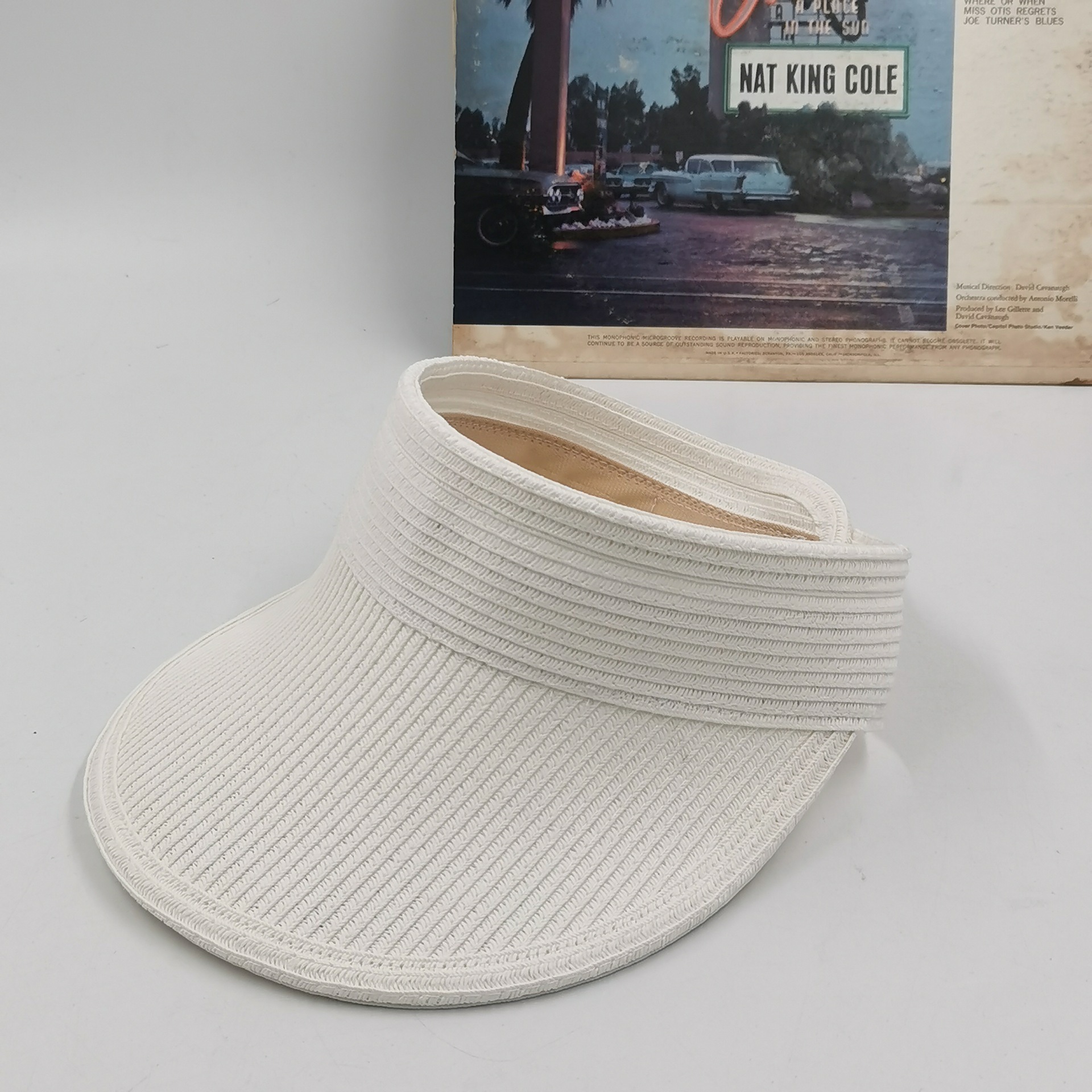 Hot Selling Top Open Foldable Women Empty Top Straw Sun Paper Straw Hat Visor Hat for Women