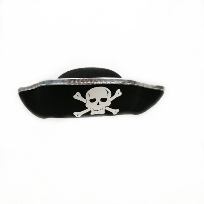 Wholesale Skull Print Caribbean Pirate Captain Cosplay Dress-Up Theme Party Hats Accessories Pirate Decorations Caps